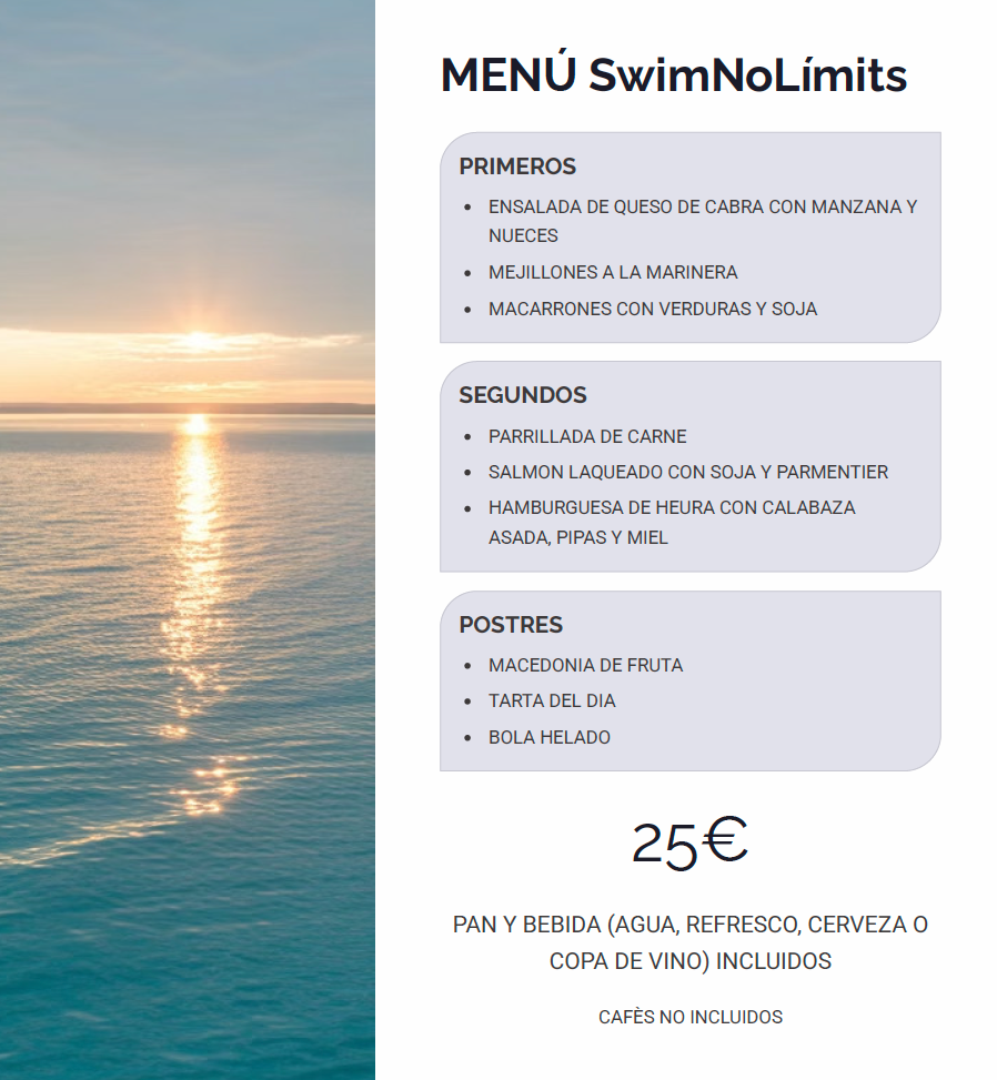 Cena SwimNoLimits 4/10/25 Montgó Experience